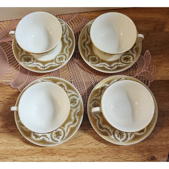 Castleton China Majestic Tea Cup & Saucer Set Gold Trim Vintage Elegant Gold Set - Picture 3 of 7